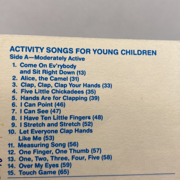 Activity Songs For Young Children Audio Cassette by Alice Painter 1994 Vintage - Picture 6 of 9